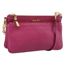 Miu Miu Shoulder Bag Leather Pink Gold Auth 206869A-1