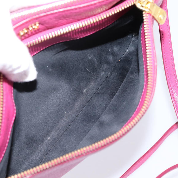 Miu Miu Shoulder Bag Leather Pink Gold Auth 206869A