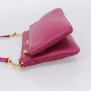 Miu Miu Shoulder Bag Leather Pink Gold Auth 206869A-3