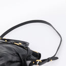 Miu Miu Hand Bag Vitellolux 2way Black Gold Auth 206870V-15
