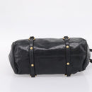 Miu Miu Hand Bag Vitellolux 2way Black Gold Auth 206870V-5