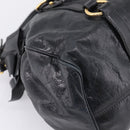 Miu Miu Hand Bag Vitellolux 2way Black Gold Auth 206870V-19