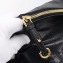 Miu Miu Hand Bag Vitellolux 2way Black Gold Auth 206870V-21