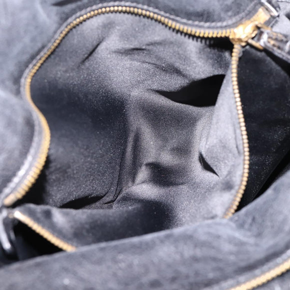 Miu Miu Hand Bag Vitellolux 2way Black Gold Auth 206870V