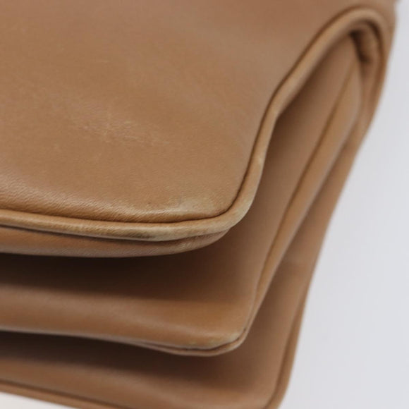 Miu Miu Hand Bag Leather Brown Gold Auth 206871A