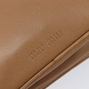 Miu Miu Hand Bag Leather Brown Gold Auth 206871A-18