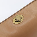Miu Miu Hand Bag Leather Brown Gold Auth 206871A-19