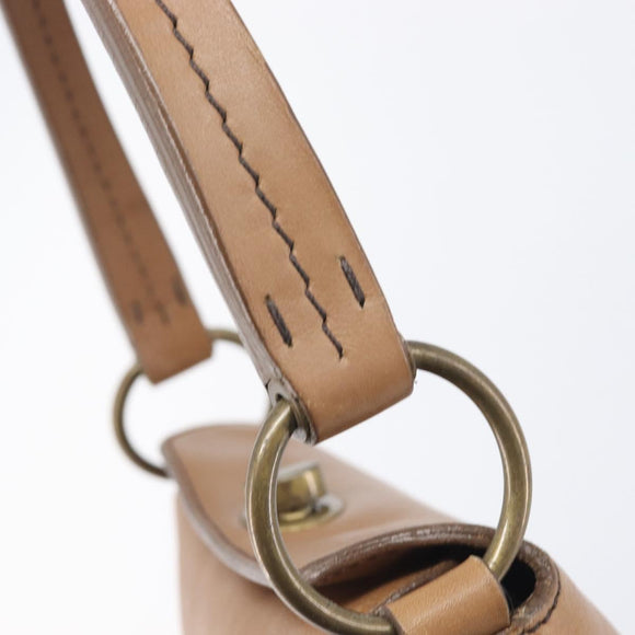 Miu Miu Hand Bag Leather Brown Gold Auth 206871A