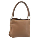 Miu Miu Hand Bag Leather Brown Gold Auth 206871A-1