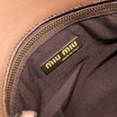 Miu Miu Hand Bag Leather Brown Gold Auth 206871A-24