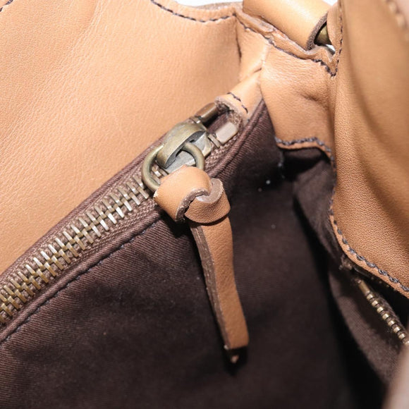 Miu Miu Hand Bag Leather Brown Gold Auth 206871A