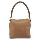 Miu Miu Hand Bag Leather Brown Gold Auth 206871A-2