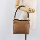Miu Miu Hand Bag Leather Brown Gold Auth 206871A-32