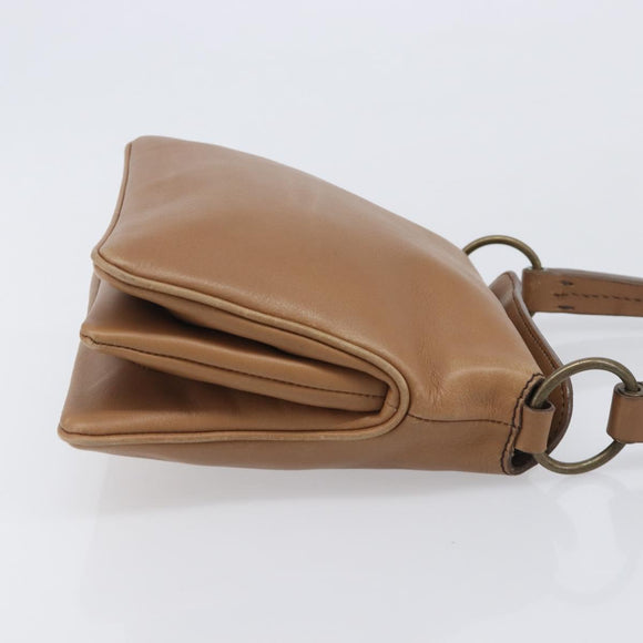 Miu Miu Hand Bag Leather Brown Gold Auth 206871A