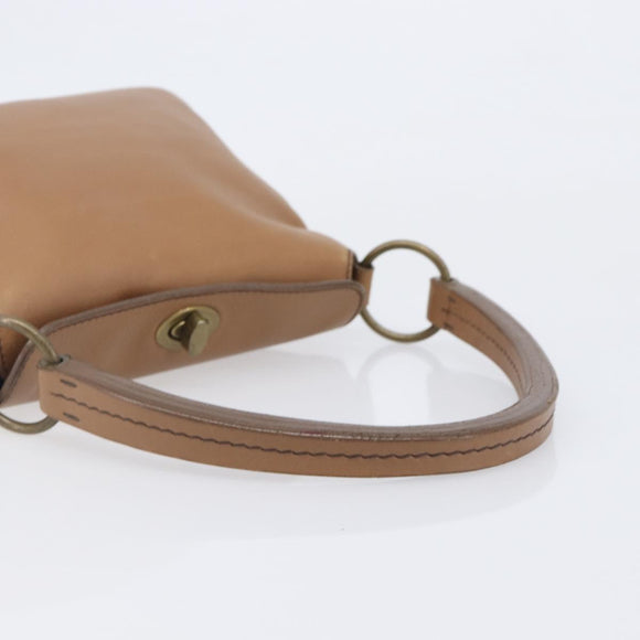 Miu Miu Hand Bag Leather Brown Gold Auth 206871A