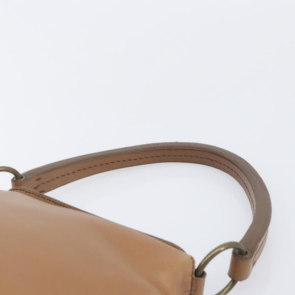 Miu Miu Hand Bag Leather Brown Gold Auth 206871A