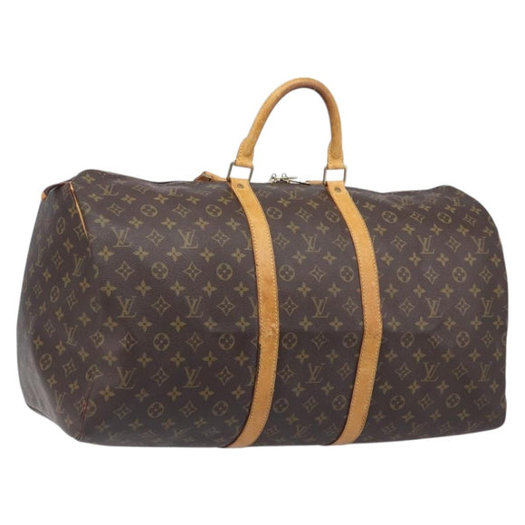 LOUIS VUITTON Monogram Keepall 55 Boston Bag M41424 LV Auth 206875