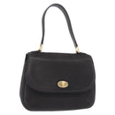 CELINE Shoulder Bag Leather Black Gold Auth 206882-1
