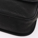 CELINE Shoulder Bag Leather Black Gold Auth 206882-16