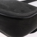 CELINE Shoulder Bag Leather Black Gold Auth 206882-10