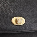 CELINE Shoulder Bag Leather Black Gold Auth 206882-18