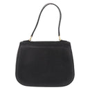 CELINE Shoulder Bag Leather Black Gold Auth 206882-2