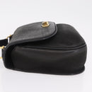 CELINE Shoulder Bag Leather Black Gold Auth 206882-4