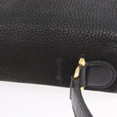 CELINE Shoulder Bag Leather Black Gold Auth 206882-7