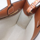 CELINE Small Vertical Cabas Hand Bag Canvas 2way Ivory Gold Auth 206883M-18