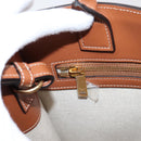 CELINE Small Vertical Cabas Hand Bag Canvas 2way Ivory Gold Auth 206883M-20