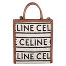 CELINE Small Vertical Cabas Hand Bag Canvas 2way Ivory Gold Auth 206883M-3