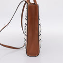 CELINE Small Vertical Cabas Hand Bag Canvas 2way Ivory Gold Auth 206883M-5