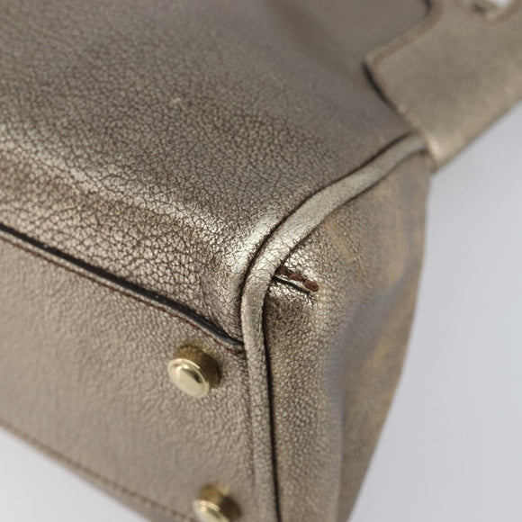Cartier Marcello Hand Bag Leather Gold Auth 206884A