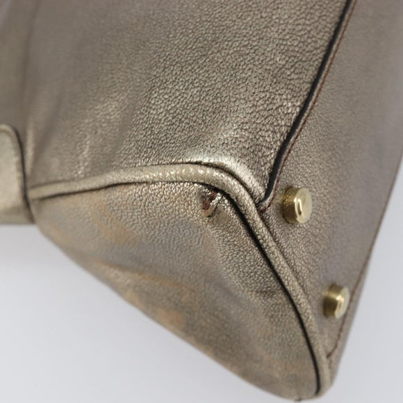 Cartier Marcello Hand Bag Leather Gold Auth 206884A