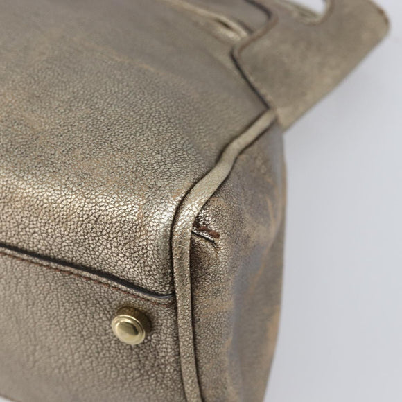 Cartier Marcello Hand Bag Leather Gold Auth 206884A