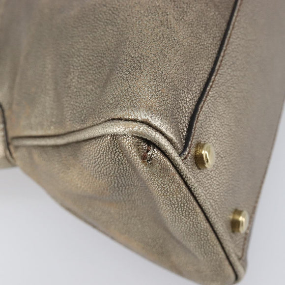 Cartier Marcello Hand Bag Leather Gold Auth 206884A