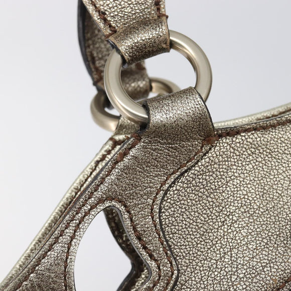 Cartier Marcello Hand Bag Leather Gold Auth 206884A