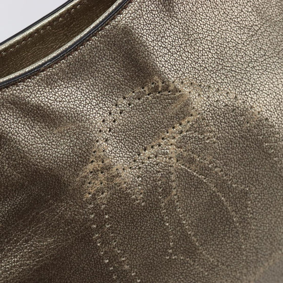 Cartier Marcello Hand Bag Leather Gold Auth 206884A