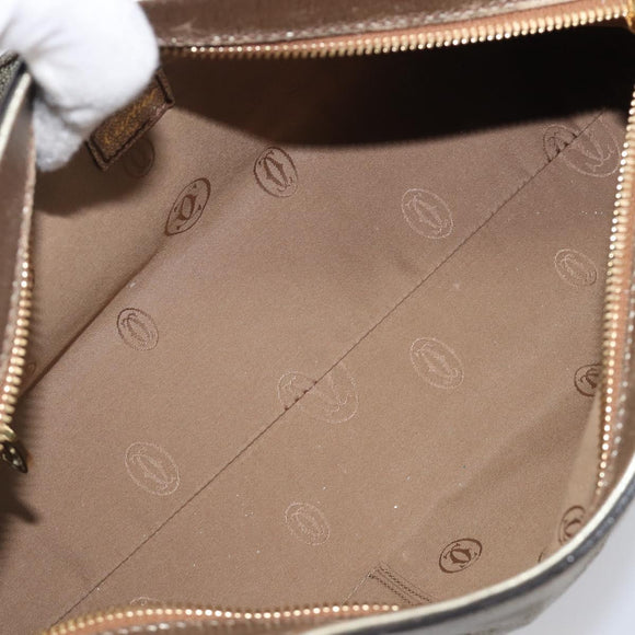 Cartier Marcello Hand Bag Leather Gold Auth 206884A