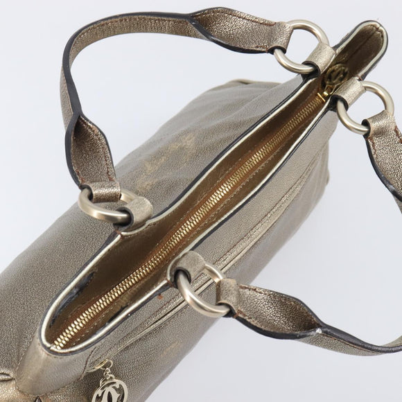 Cartier Marcello Hand Bag Leather Gold Auth 206884A