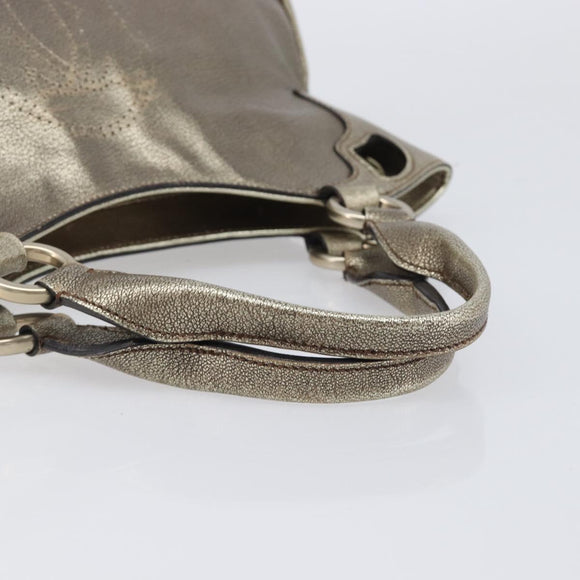 Cartier Marcello Hand Bag Leather Gold Auth 206884A