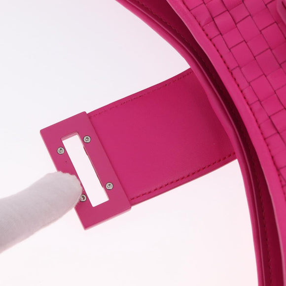 Salvatore Ferragamo Gancini Shoulder Bag Leather Pink Silver Auth 206885A