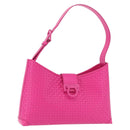 Salvatore Ferragamo Gancini Shoulder Bag Leather Pink Silver Auth 206885A-1