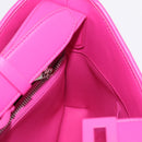 Salvatore Ferragamo Gancini Shoulder Bag Leather Pink Silver Auth 206885A-23