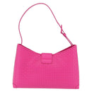 Salvatore Ferragamo Gancini Shoulder Bag Leather Pink Silver Auth 206885A-2