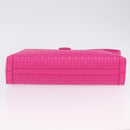 Salvatore Ferragamo Gancini Shoulder Bag Leather Pink Silver Auth 206885A-5