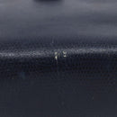 FENDI Hand Bag Leather Navy Gold Auth 206886-13