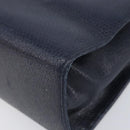 FENDI Hand Bag Leather Navy Gold Auth 206886-14
