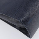 FENDI Hand Bag Leather Navy Gold Auth 206886-17