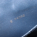 FENDI Hand Bag Leather Navy Gold Auth 206886-28